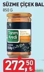 TARIM KREDİ SÜZME ÇİÇEK BAL 850 G fiyat ve kampanya bilgisi